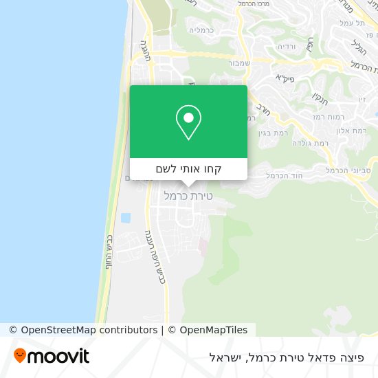 מפת פיצה פדאל טירת כרמל