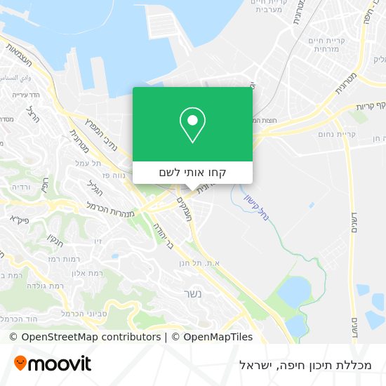 מפת מכללת תיכון חיפה