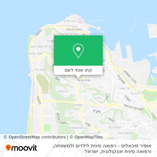 מפת אופיר מיכאליס - רפואה סינית לילדים ולמשפחה, ורפואה סינית אונקולוגית