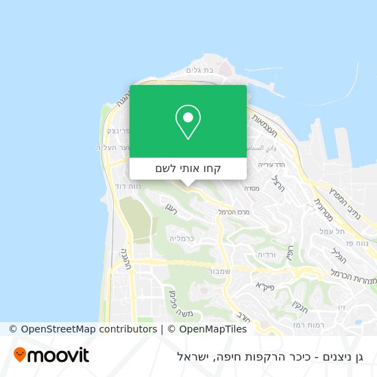 מפת גן ניצנים - כיכר הרקפות חיפה