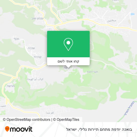 מפת בואכה יודפת מתחם תיירות גלילי