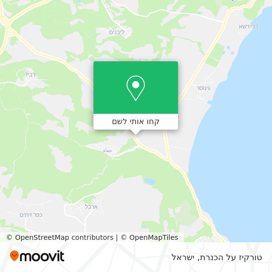 מפת טורקיז על הכנרת