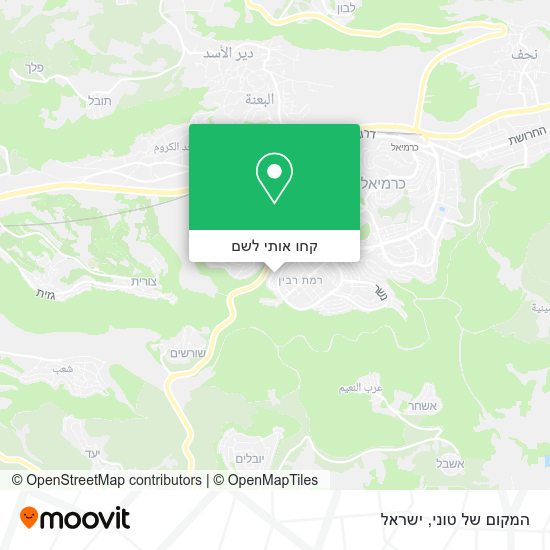 מפת המקום של טוני