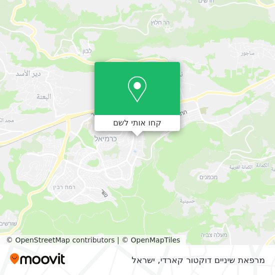 מפת מרפאת שיניים דוקטור קארדי