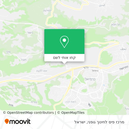 מפת מרכז פיס לחינוך גופני