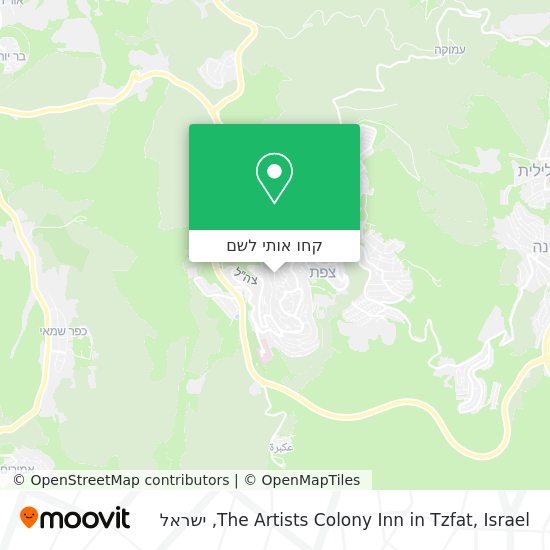 מפת The Artists Colony Inn in Tzfat, Israel