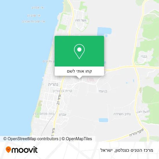 מפת מרכז הטניס כצנלסון