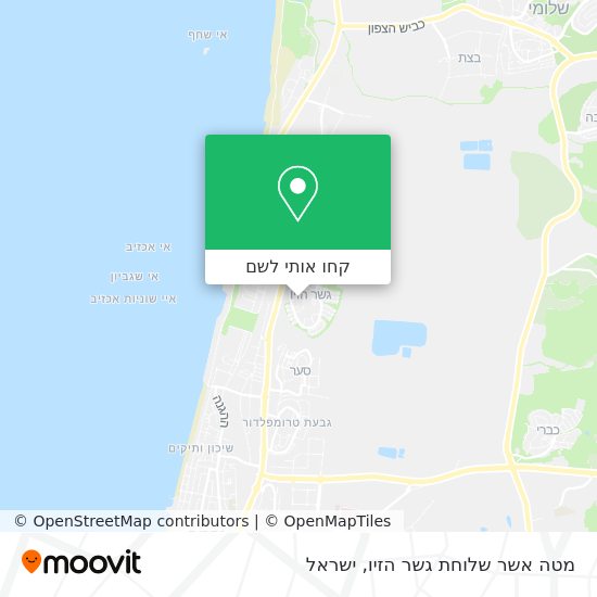 מפת מטה אשר שלוחת גשר הזיו