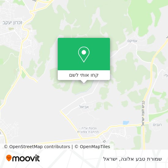 מפת שמורת טבע אלונה