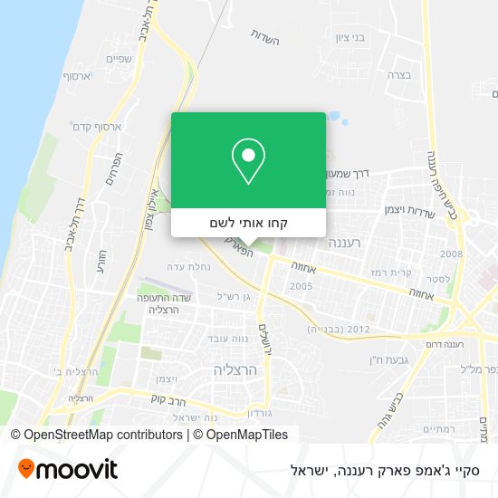 מפת סקיי ג'אמפ פארק רעננה