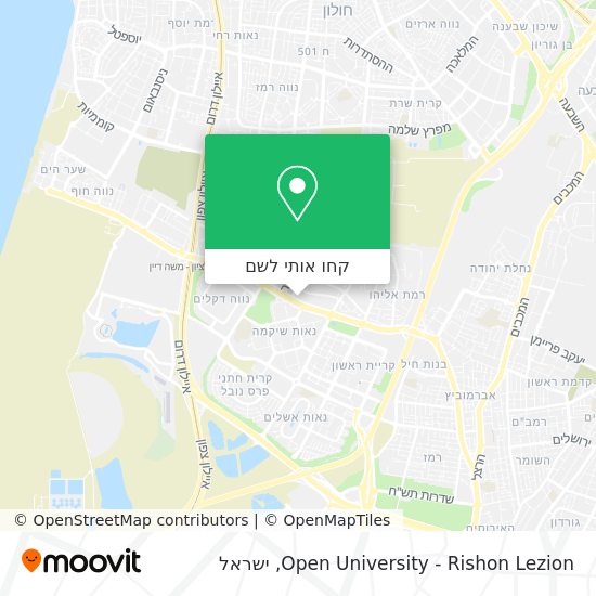 מפת Open University - Rishon Lezion