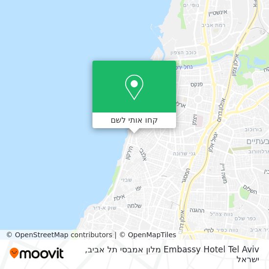 מפת Embassy Hotel Tel Aviv מלון אמבסי תל אביב