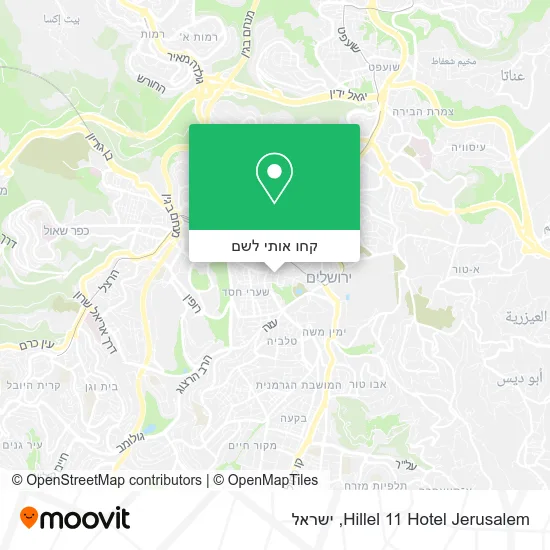 מפת Hillel 11 Hotel Jerusalem