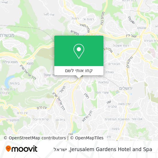 מפת Jerusalem Gardens Hotel and Spa