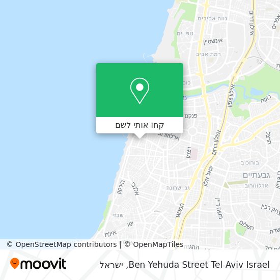 מפת Ben Yehuda Street Tel Aviv Israel