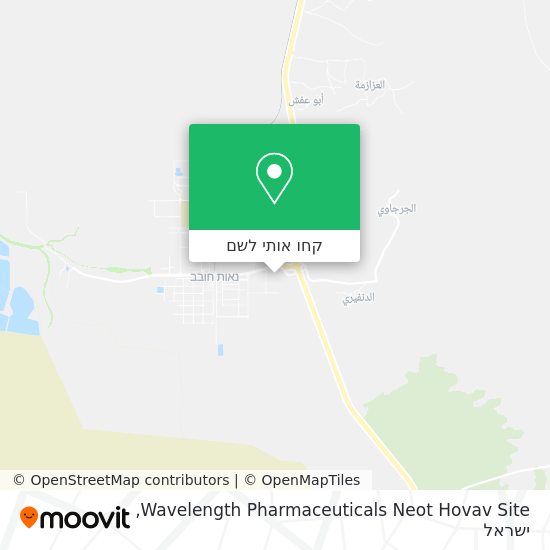 מפת Wavelength Pharmaceuticals Neot Hovav Site