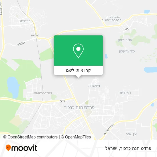 מפת פרדס חנה כרכור