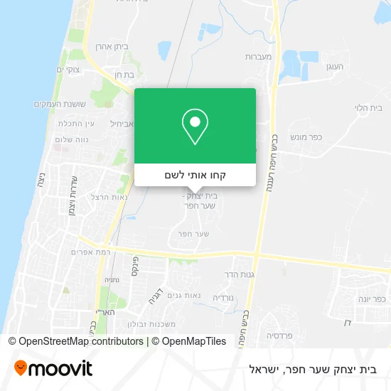 מפת בית יצחק שער חפר