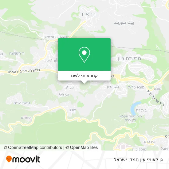 מפת גן לאומי עין חמד