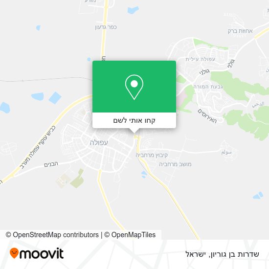 מפת שדרות בן גוריון