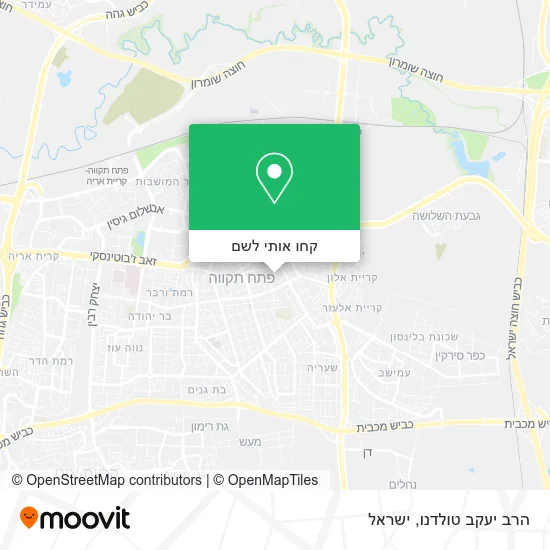 מפת הרב יעקב טולדנו