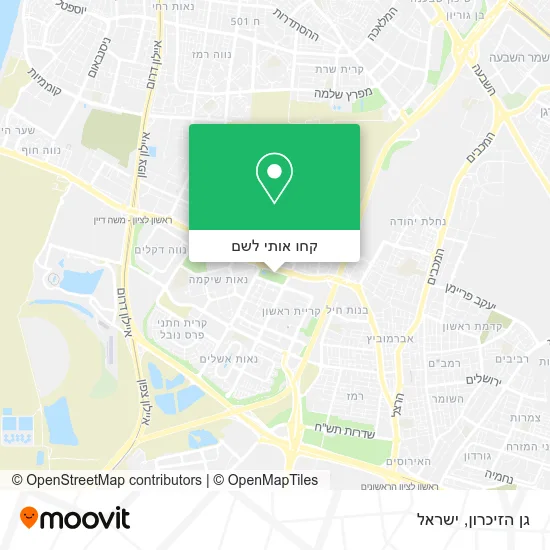 מפת גן הזיכרון