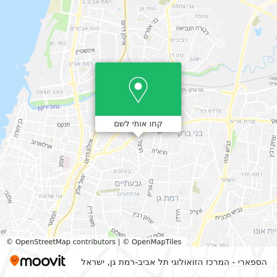 מפת הספארי - המרכז הזואולוגי תל אביב-רמת גן