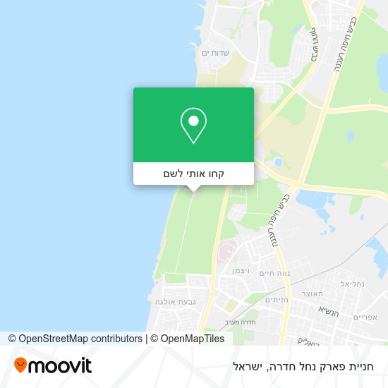 מפת חניית פארק נחל חדרה