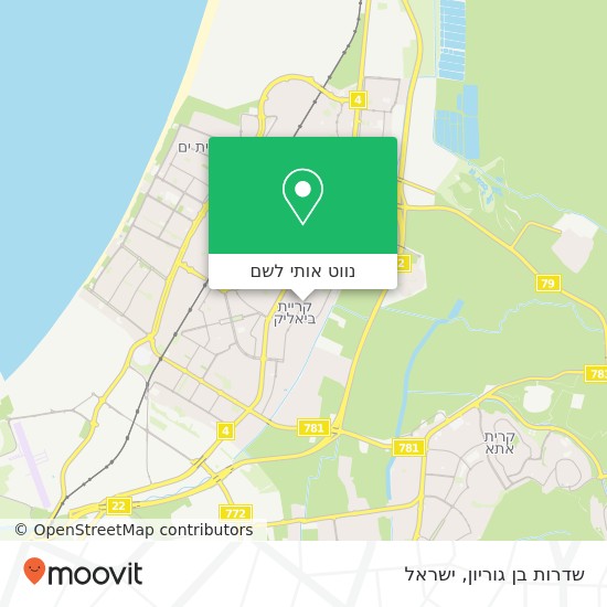 מפת שדרות בן גוריון