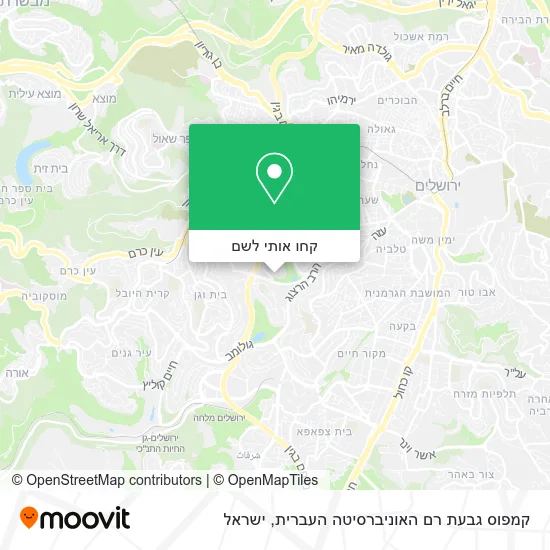 מפת קמפוס גבעת רם האוניברסיטה העברית
