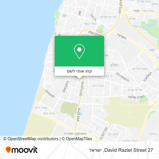 מפת David Raziel Street 27