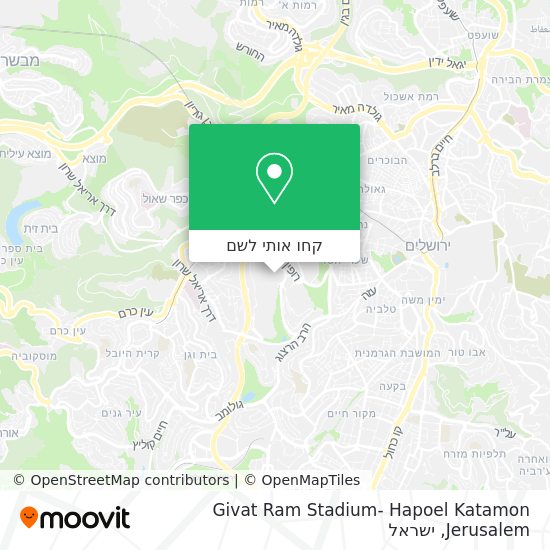 מפת Givat Ram Stadium- Hapoel Katamon Jerusalem