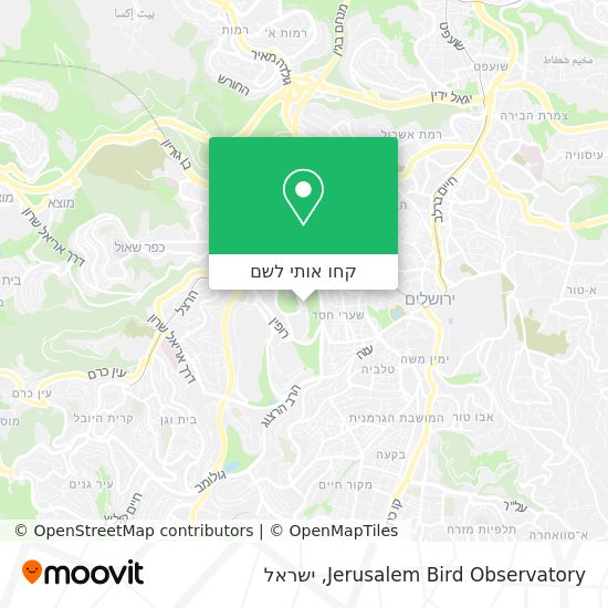 מפת Jerusalem Bird Observatory