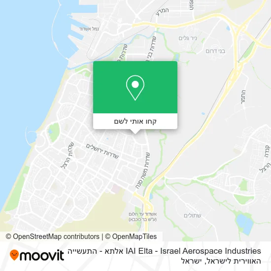 מפת IAI Elta - Israel Aerospace Industries  אלתא - התעשייה האווירית לישראל