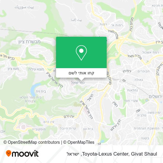 מפת Toyota-Lexus Center, Givat Shaul