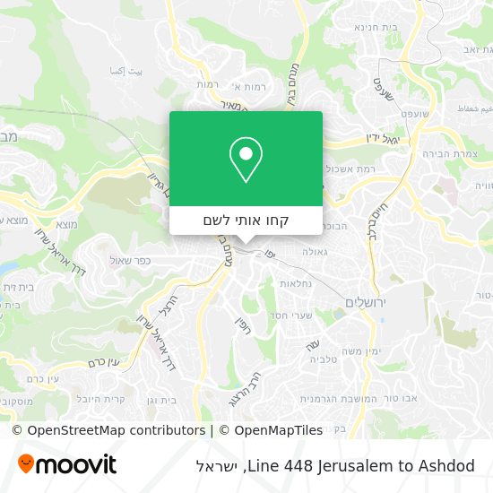 מפת Line 448 Jerusalem to Ashdod