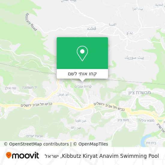 מפת Kibbutz Kiryat Anavim Swimming Pool