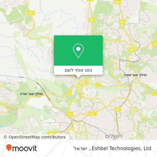 מפת Eshbel Technologies, Ltd.