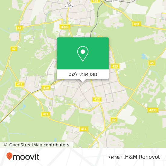 מפת H&M Rehovot