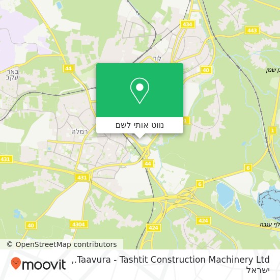 מפת Taavura - Tashtit Construction Machinery Ltd.