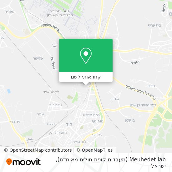 מפת Meuhedet lab (מעבדות קופת חולים מאוחדת)
