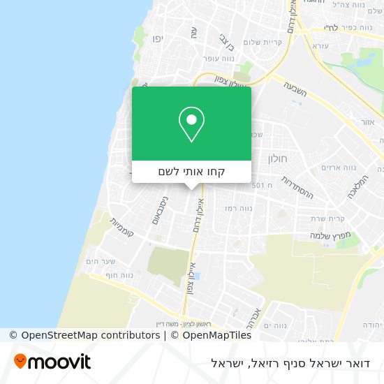 מפת דואר ישראל  סניף רזיאל