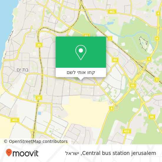 מפת Central bus station jerusalem
