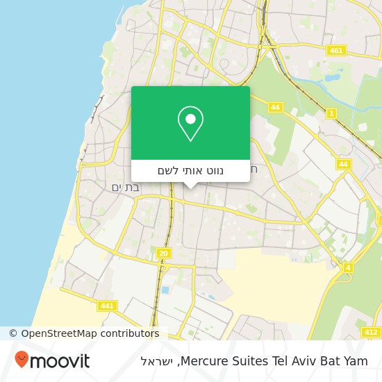 מפת Mercure Suites Tel Aviv Bat Yam
