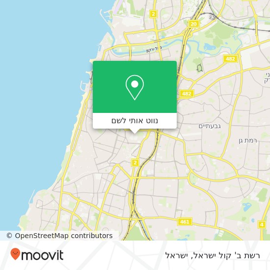 מפת רשת ב' קול ישראל