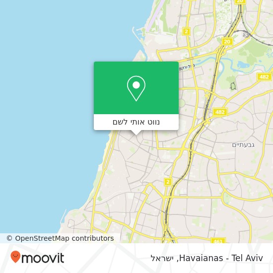 מפת Havaianas - Tel Aviv