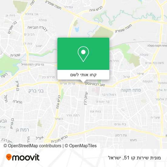 מפת מונית שירות קו 51