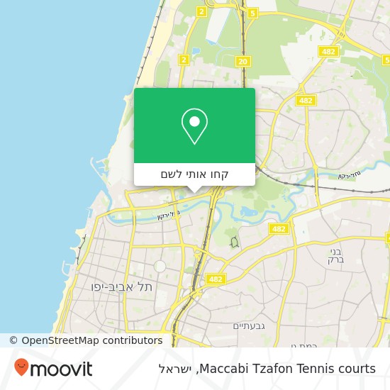 מפת Maccabi Tzafon Tennis courts