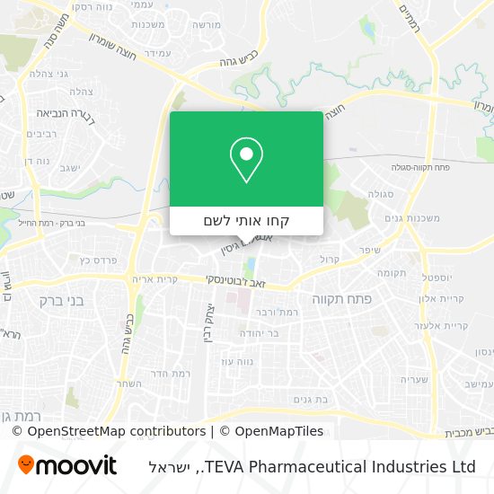מפת TEVA Pharmaceutical Industries Ltd.