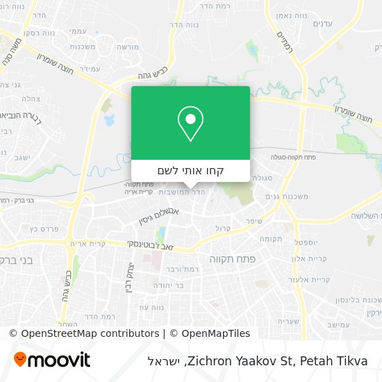 מפת Zichron Yaakov St, Petah Tikva